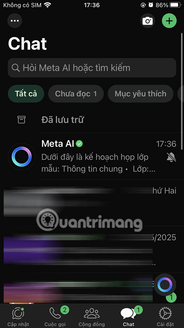 Xóa đoạn chat Meta AI Instagram