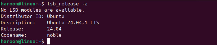 Kiểm tra phiên bản Ubuntu