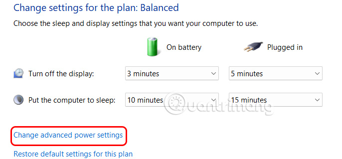 Change Advanced Power Settings Windows 11