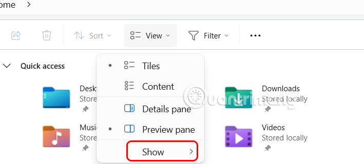 Chỉnh chế độ xem Windows Explorer