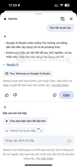 Tóm tắt nội dung Gmail
