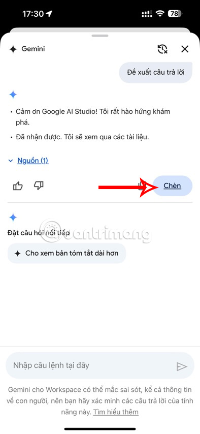 Soạn email trả lời bằng Gemini trong Gmail