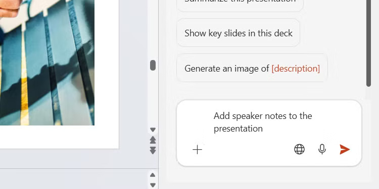Yêu cầu Copilot thêm ghi chú của diễn giả vào bài thuyết trình trong PowerPoint.