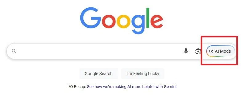Sử dụng nút AI Mode trong Google.