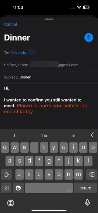 Mail được viết bằng nhiều phông chữ khác nhau trên iPhone.