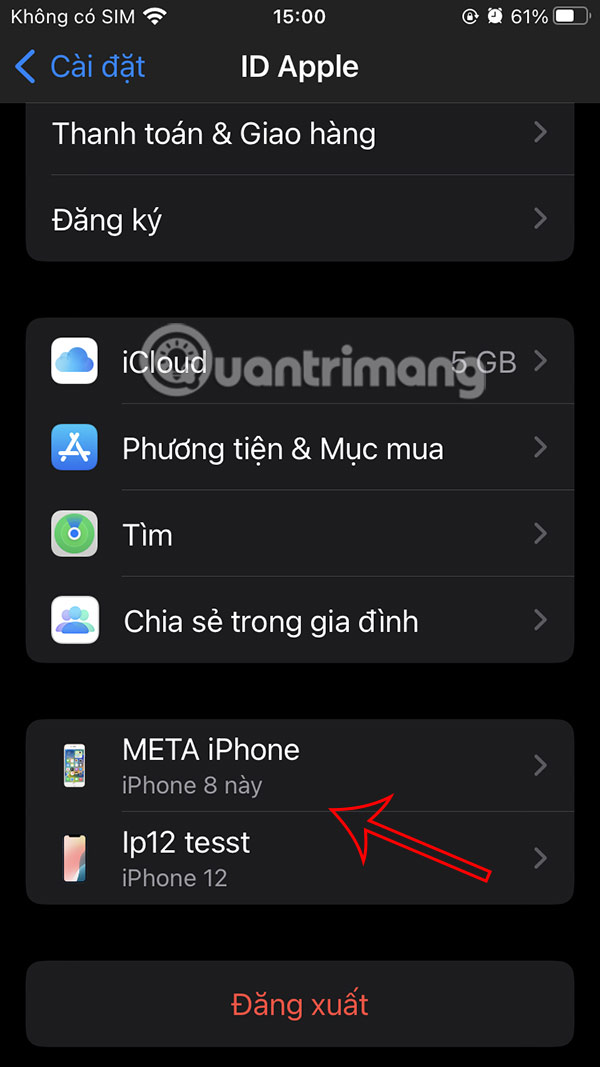 Thiết bị đăng nhập tài khoản Apple 
