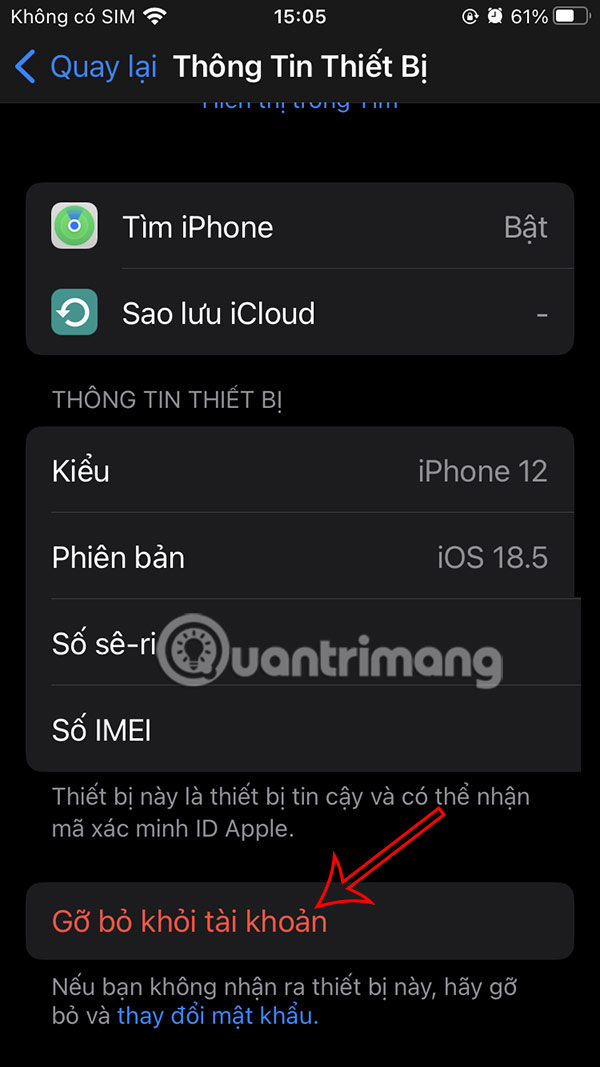 Đăng xuất tài khoản Apple từ xa