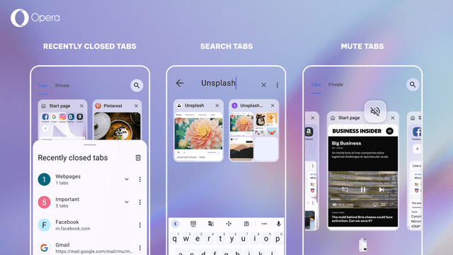 Cập nhật tab cho Opera Android