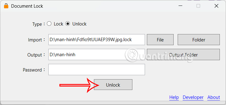 Mở khóa file trên Document Lock