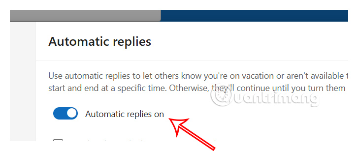 Email vắng mặt trên Outlook