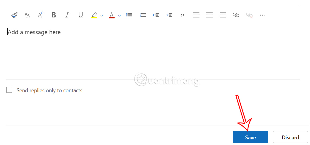 Email vắng mặt trên Outlook