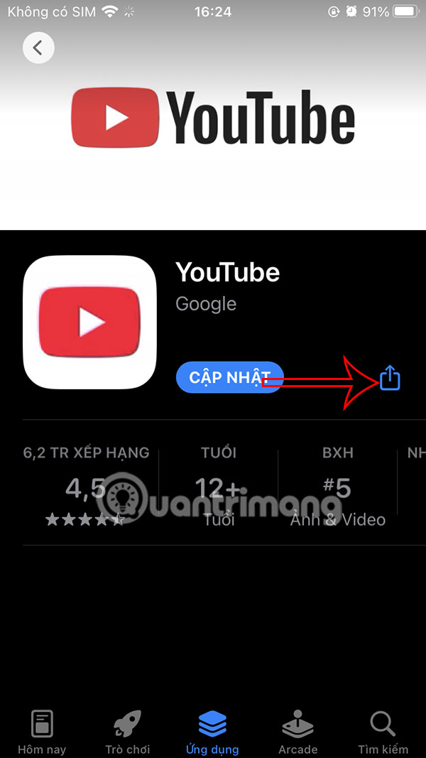 Chia sẻ ứng dụng từ Apple Store