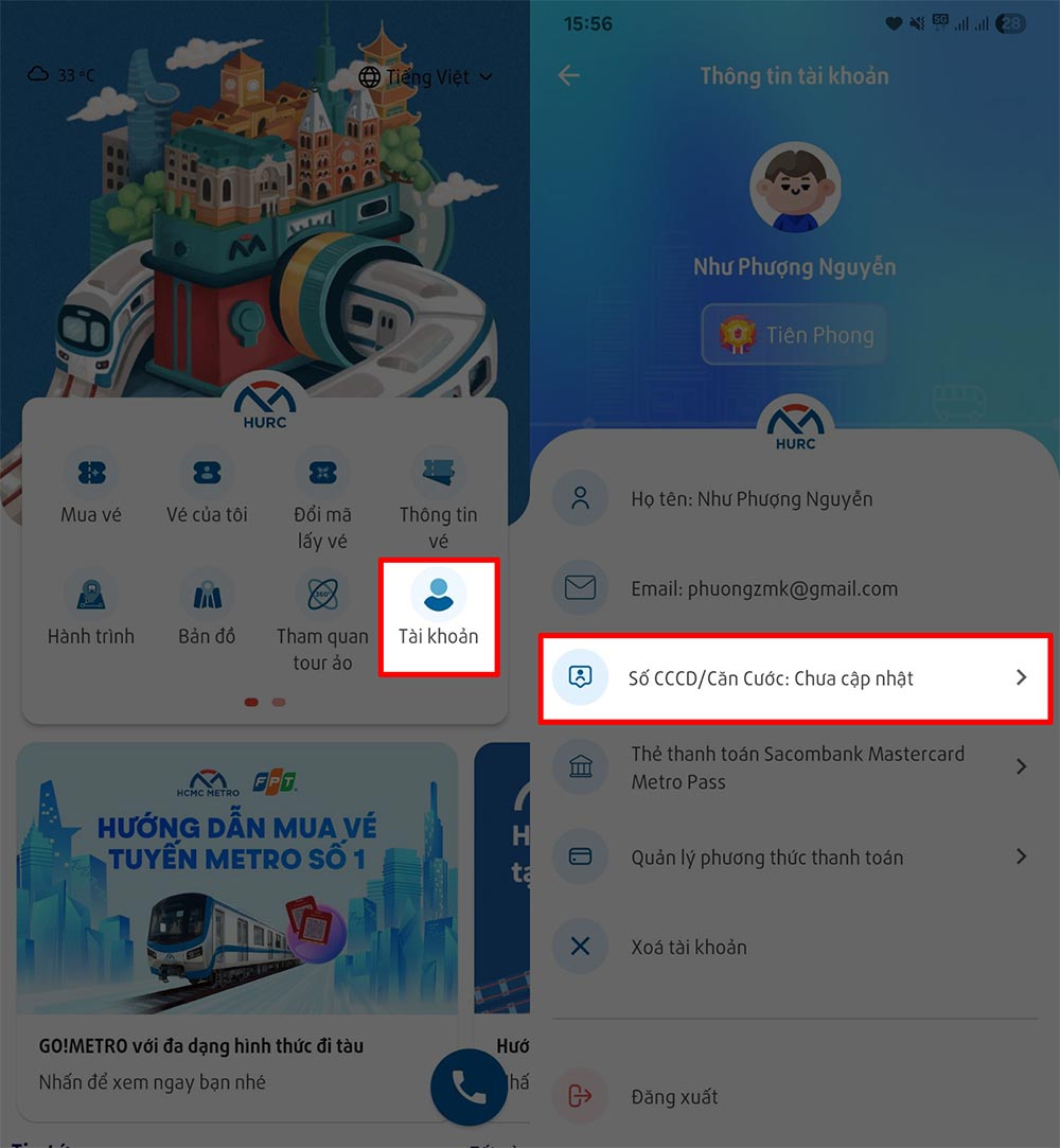 Nhập thông tin Căn cước