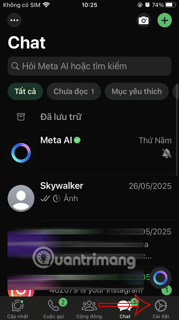 Cài đặt tài khoản WhatsApp