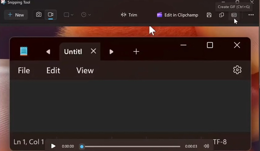 Tạo ảnh GIF từ video quay màn hình Snipping Tool