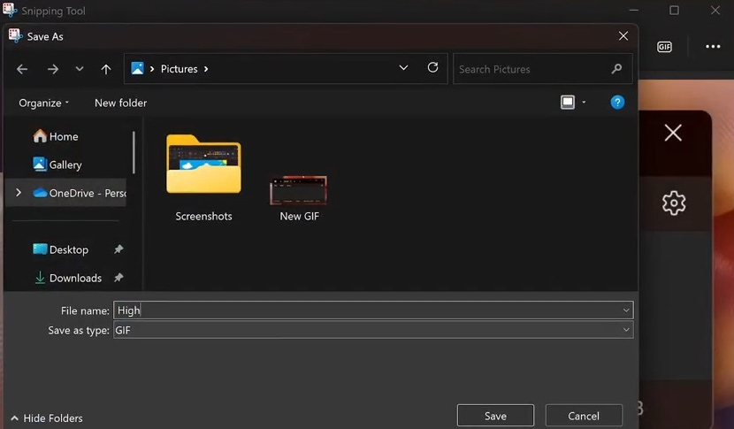Cách tạo ảnh GIF từ video quay màn hình trên Snipping Tool
