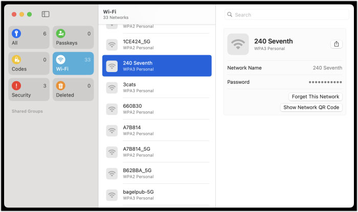 Ứng dụng Apple Passwords trên macOS
