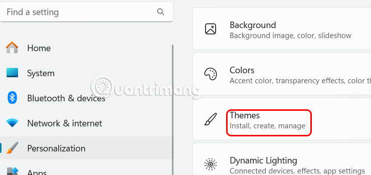 Chỉnh theme trong Settings