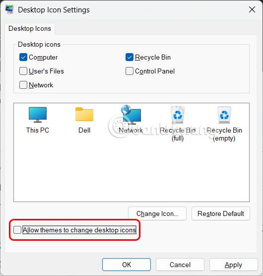 Chặn theme thay đổi icon màn hình trong Settings