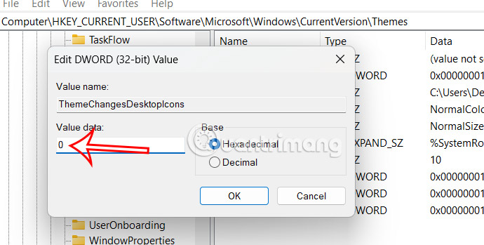Cách chặn theme đổi icon màn hình qua Windows Registry