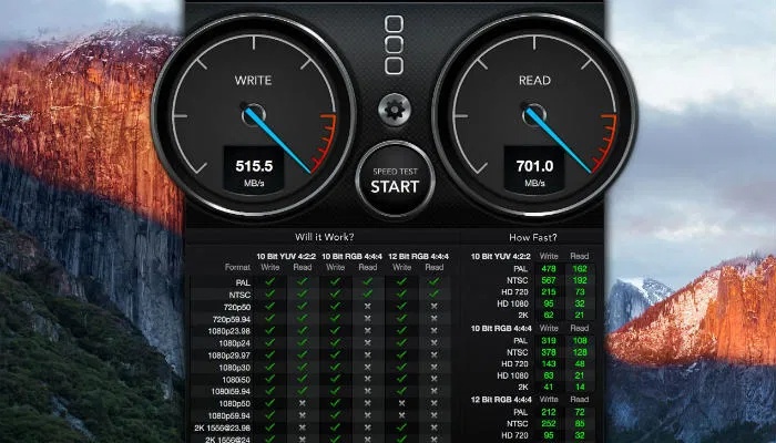 Sử dụng Blackmagic Disk Speed ​​Test để kiểm tra thẻ SD.