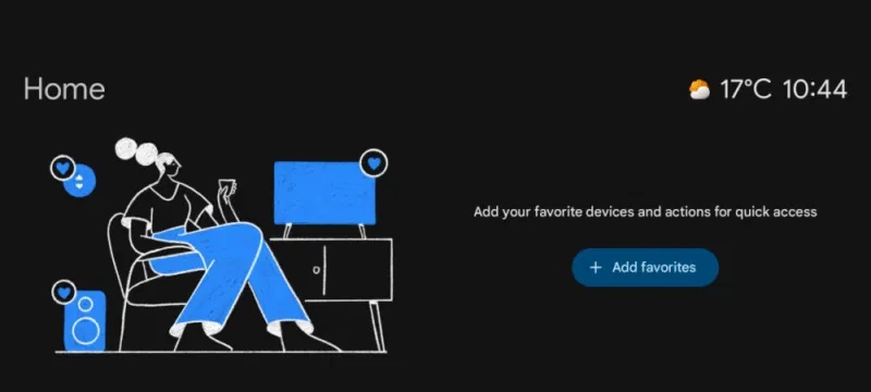 Chế độ xem screen saver Home Controls trên Android.