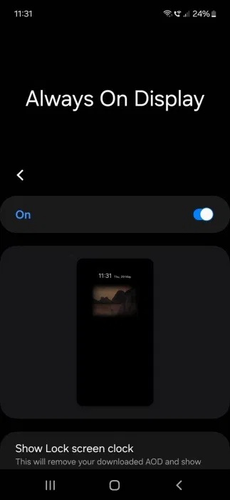 Bật "Always On Display" trên thiết bị Samsung Galaxy.