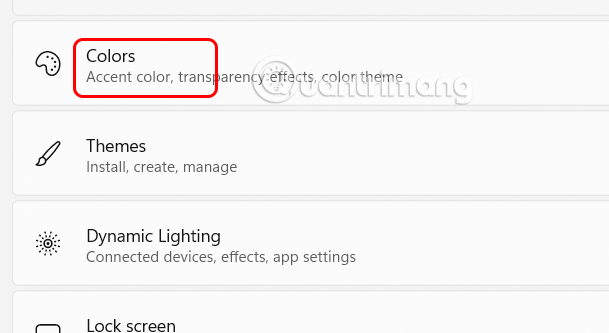 Chỉnh màu sắc Windows 11