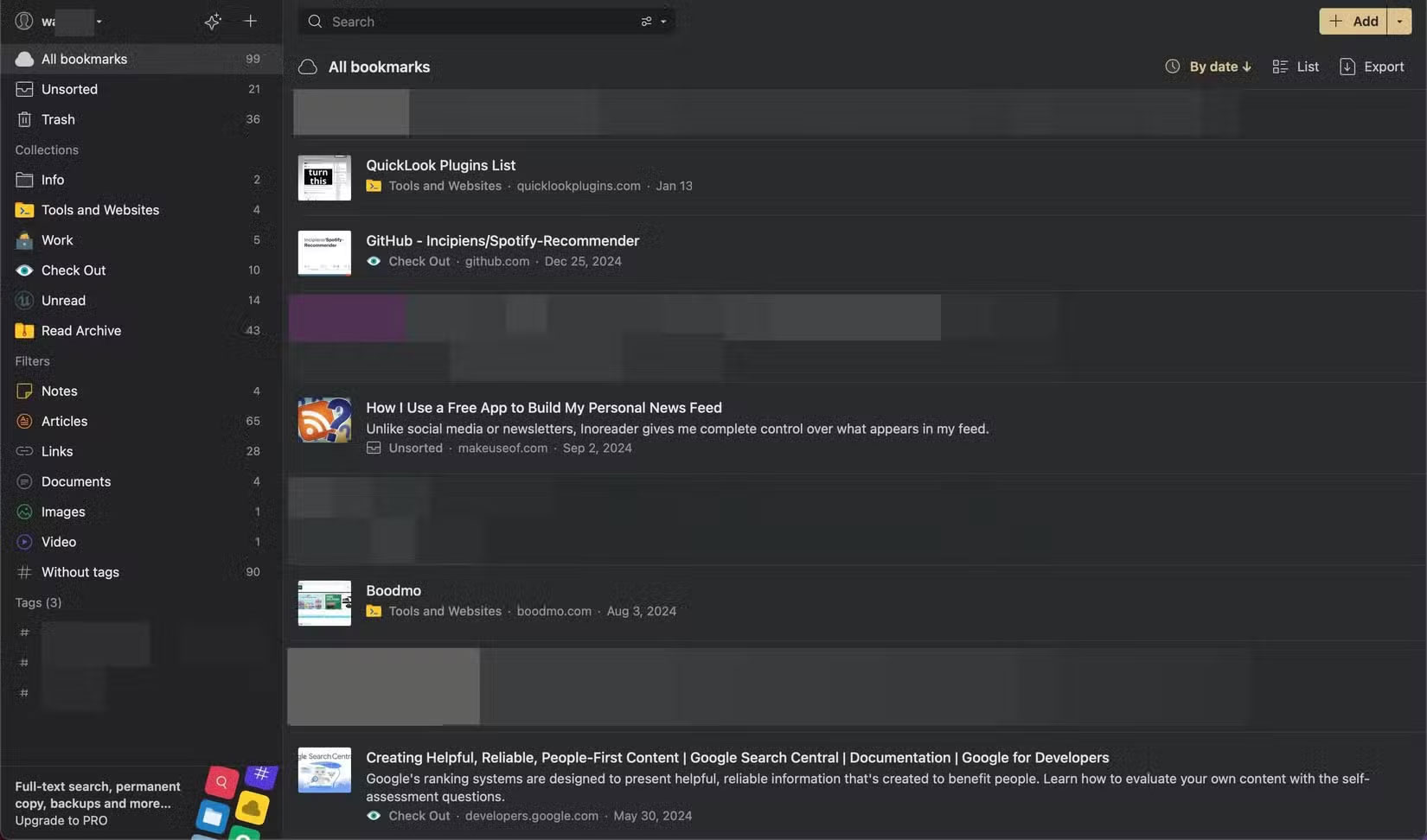Trang web Raindrop.io mở trong Safari trên máy Mac.