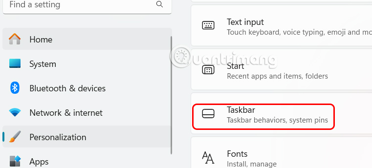 Chỉnh Taskbar trên Windows 11