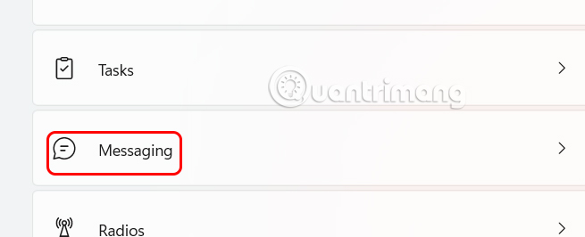 Chỉnh Messaging Windows 11