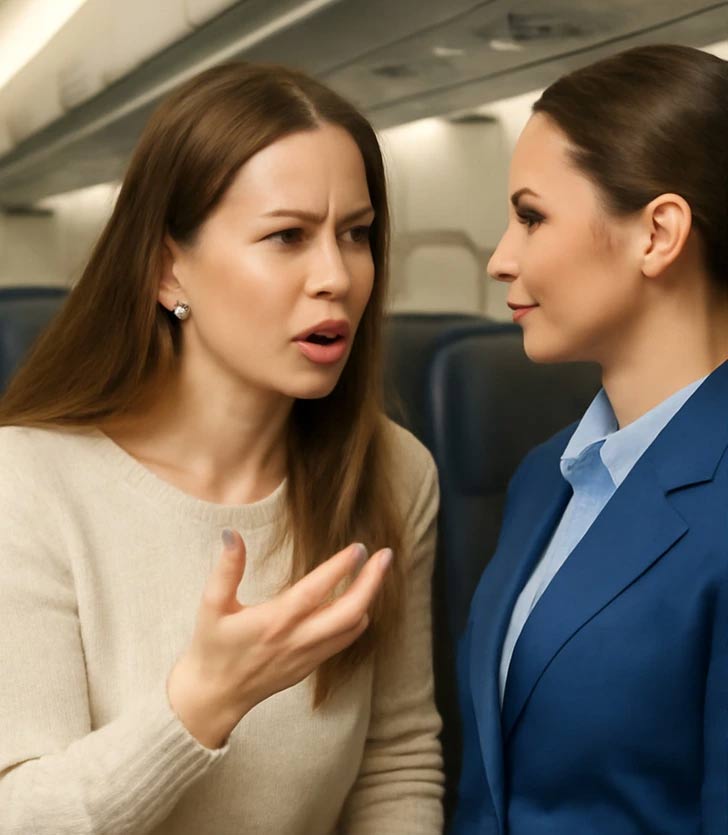 Lịch sự với nhân viên trên máy bay