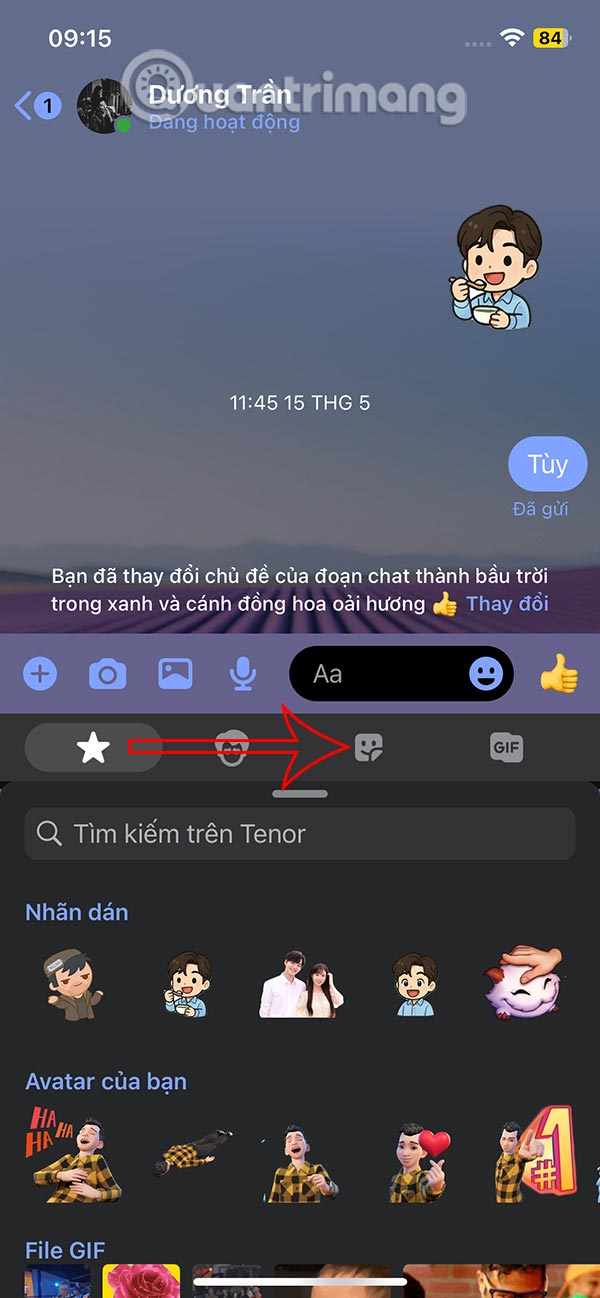 Sticker trong Messenger