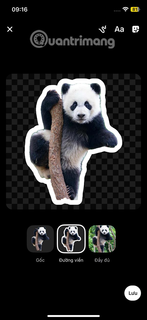 Sticker Messenger có viền