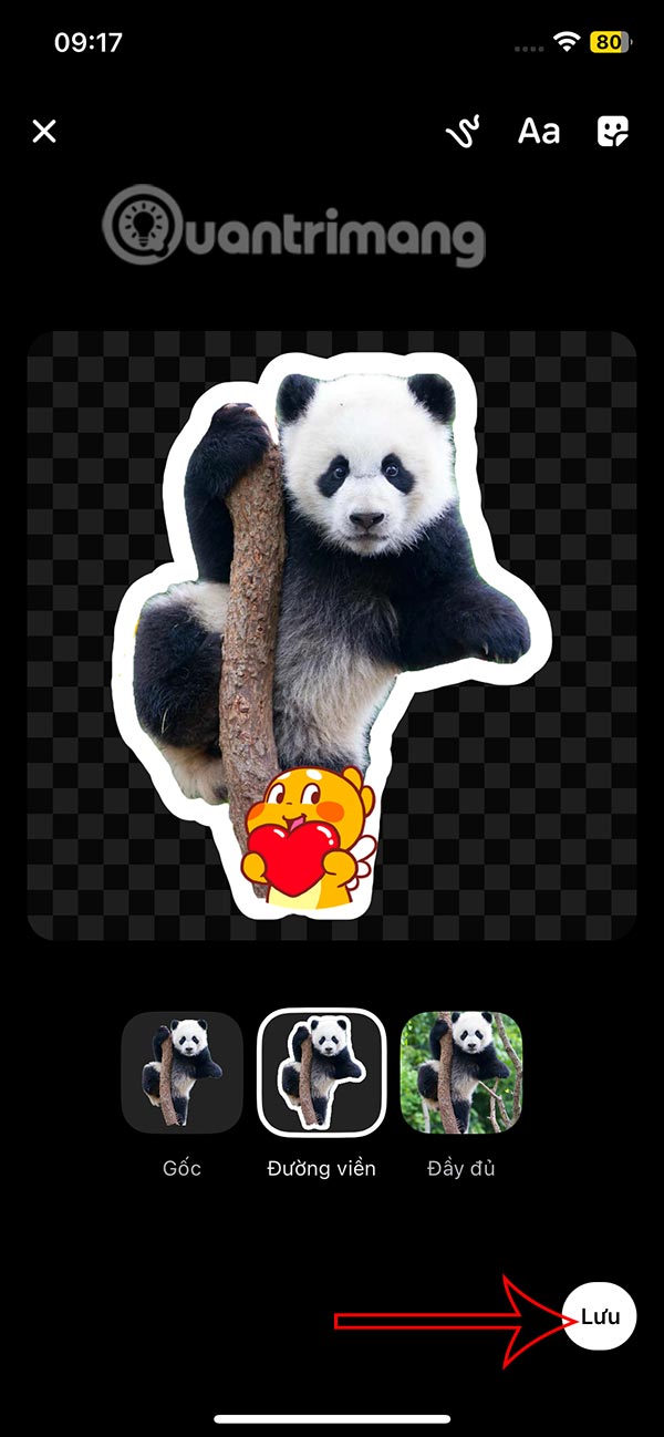 Lưu sticker Messenger