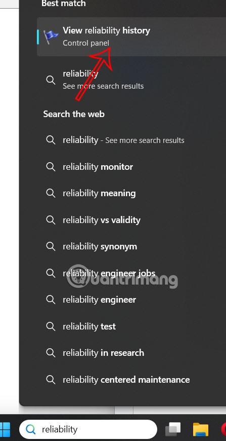 Công cụ Windows Reliability Monitor