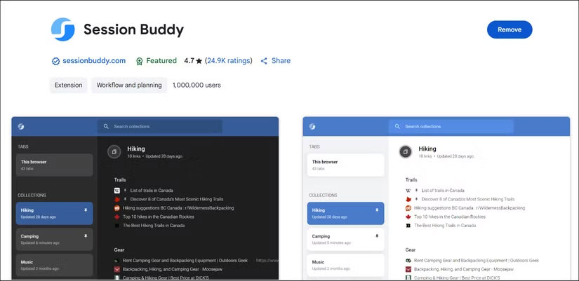 Tiện ích mở rộng Chrome Session Buddy