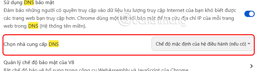 Chỉnh DNS Chrome 