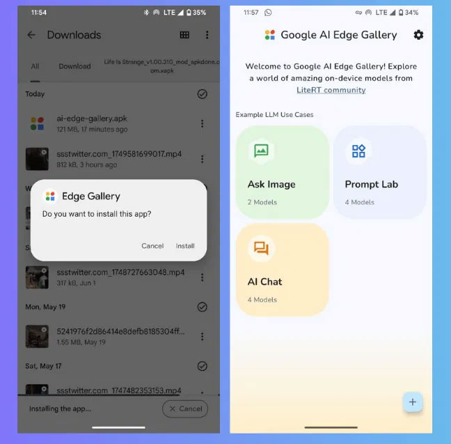 Cài đặt ứng dụng Ai Edge Gallery