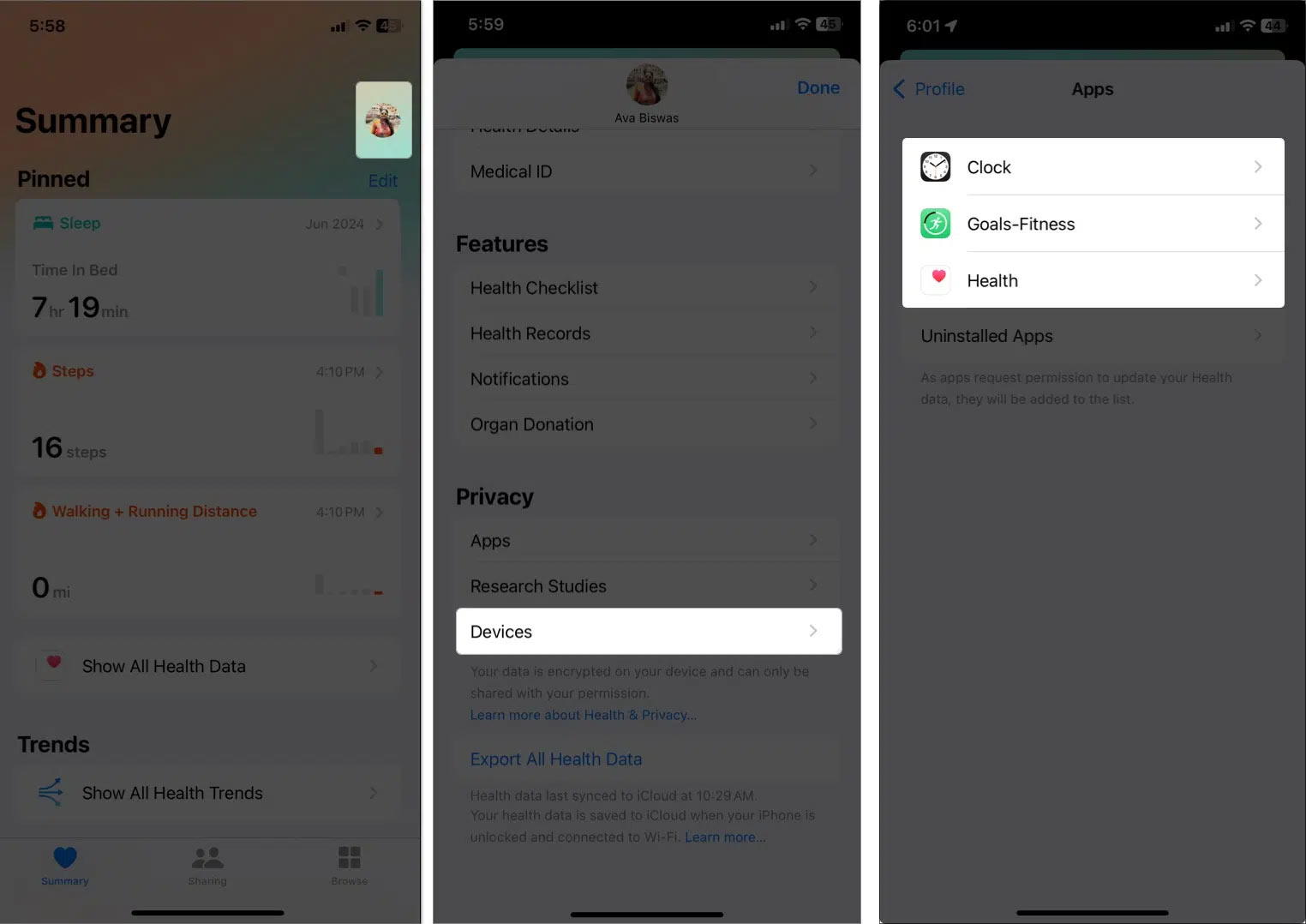 Chia sẻ dữ liệu sức khỏe với thiết bị