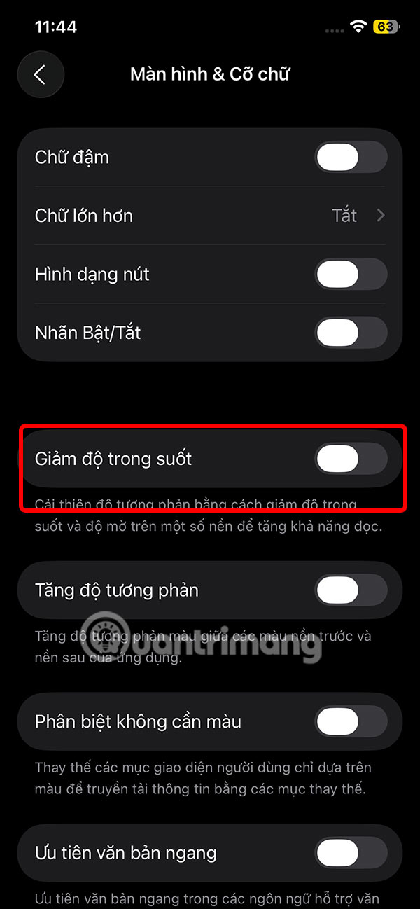 Chế độ trong suốt trên iPhone