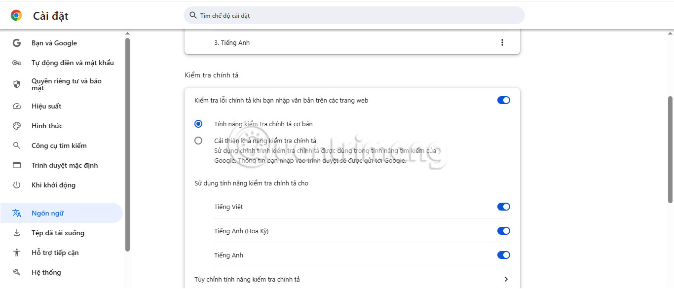 Bật Google Dịch