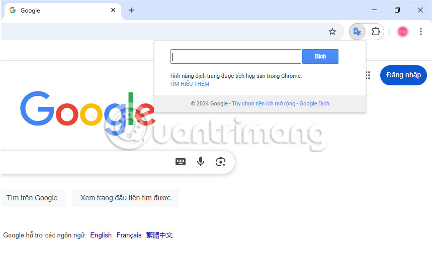 Chọn Google Dịch