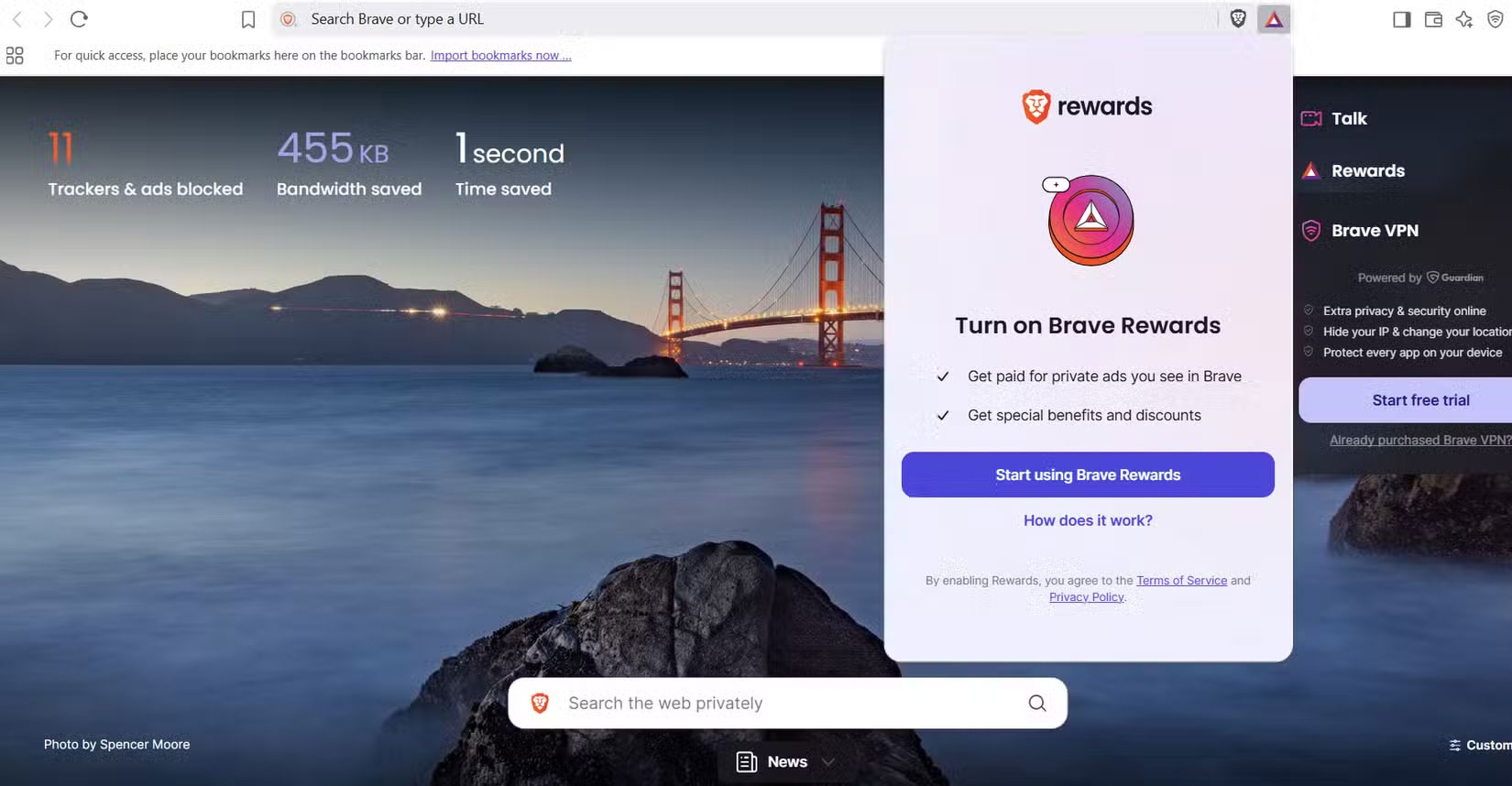 Bật Brave Rewards
