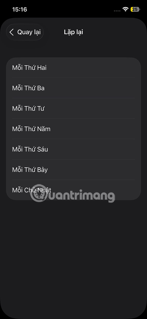 Chỉnh thời gian báo lại iPhone