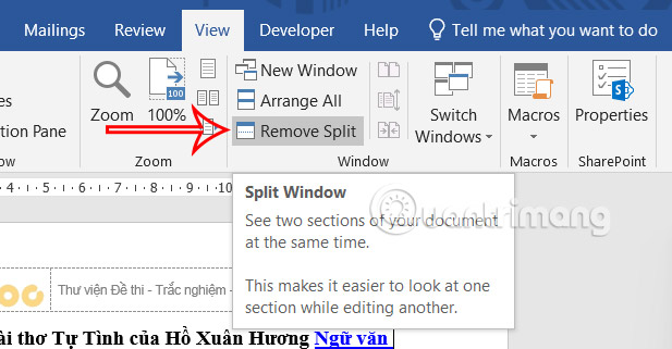 Bỏ chế độ Split