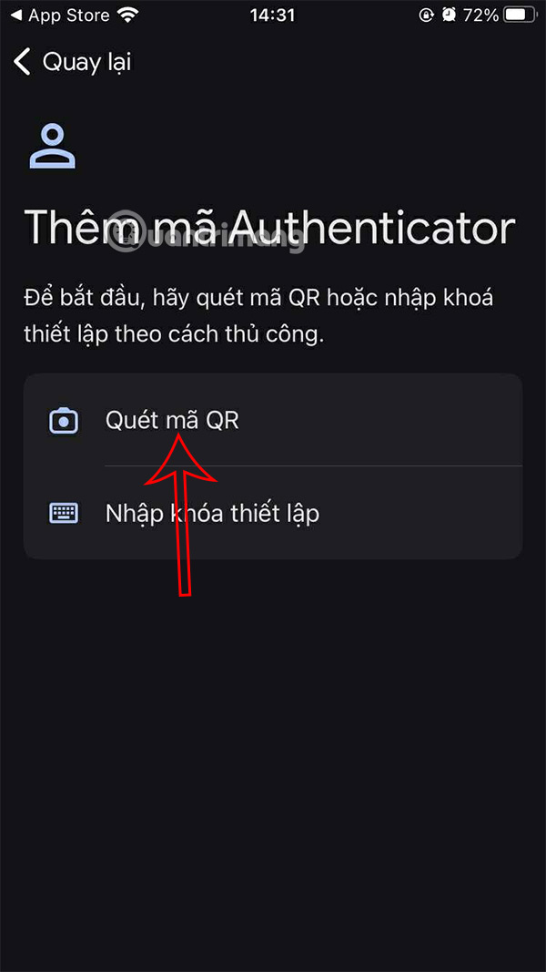 Chọn quét mã trên ChatGPT