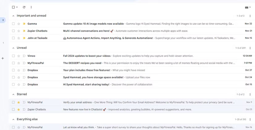 Hộp thư đến ưu tiên của Gmail