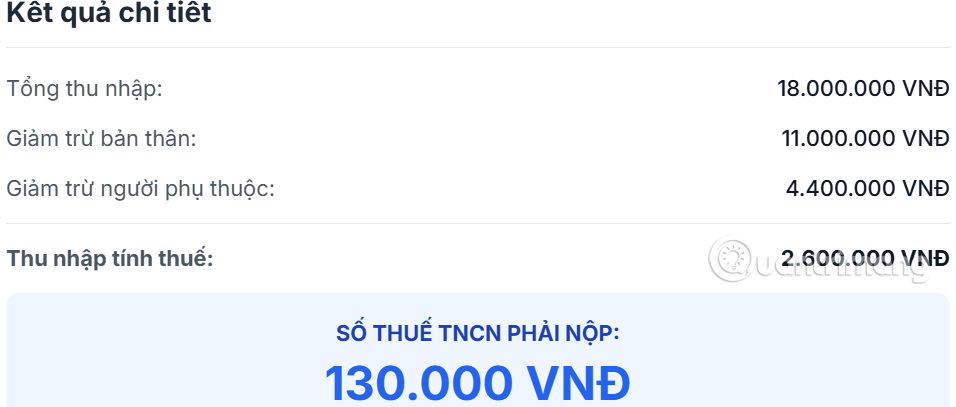Tính thuế TNCN online