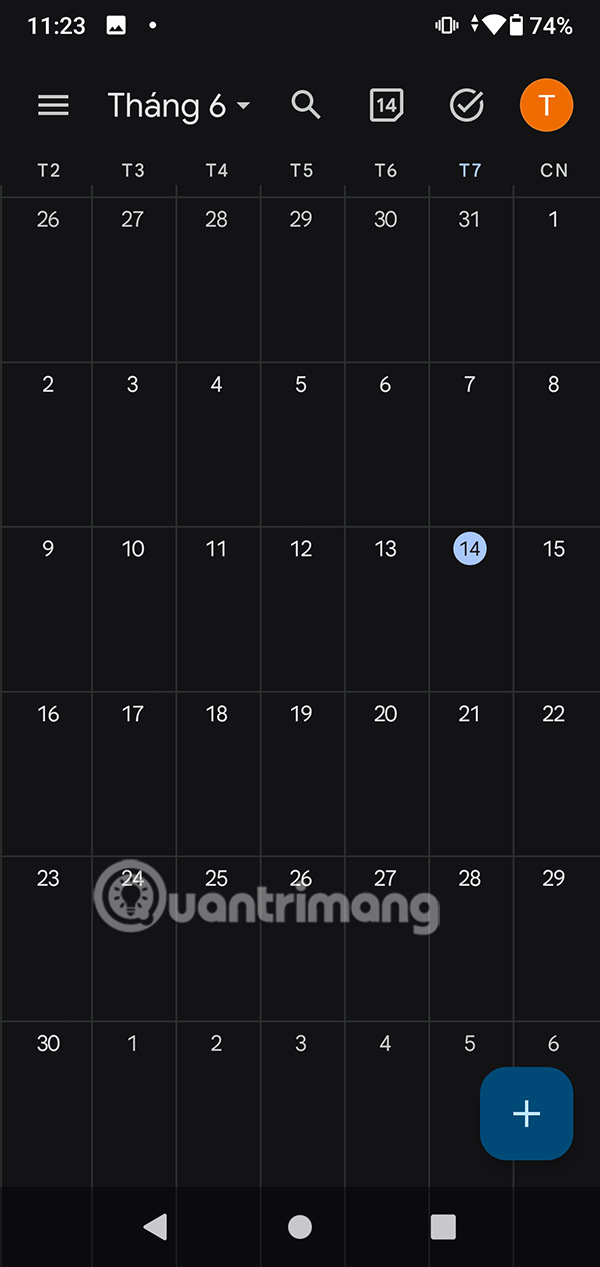 Chủ đề tối Google Calendar